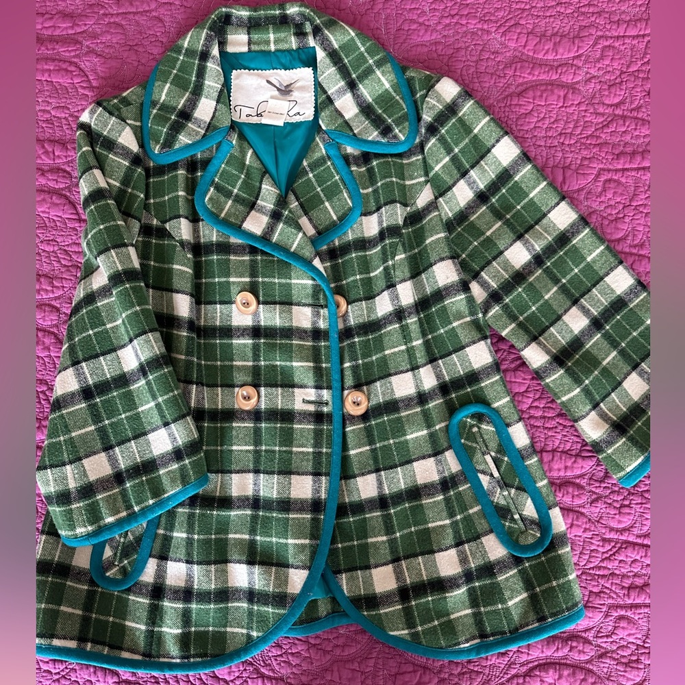 Plaid wool coat